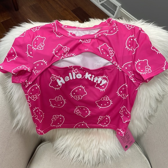 HELLO KITTY CROP TOP T-SHIRT - Picture 6 of 11